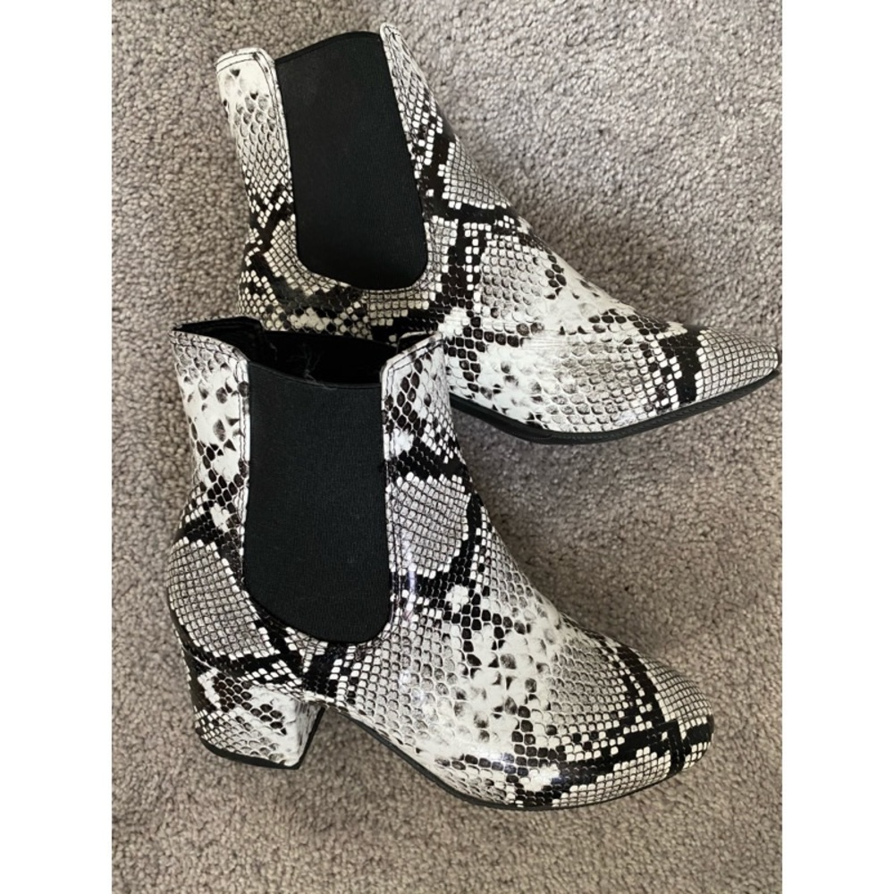 Snakeskin bootie